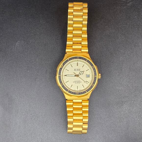 Mens Bill Blass Gold Tone Watch Quartz WORKING Works - Picture 4 of 10